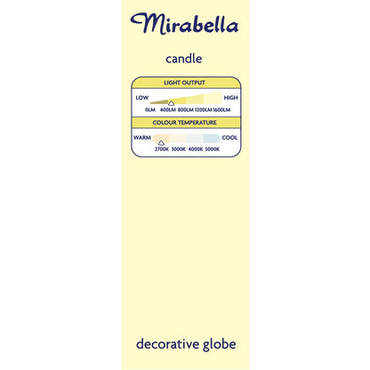 Mirabella Led Candle Filament Sbc 4w 470lm Warm White 1 Pack