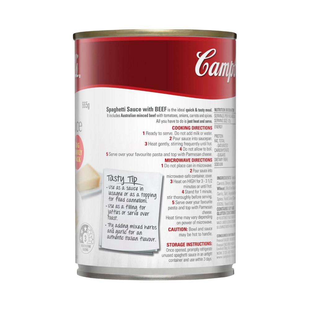 Campbell's Spaghetti Sauce With Minced Beef - 665g