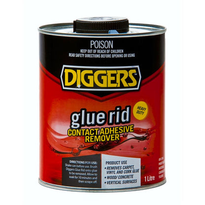 DIGGERS Glue Rid 1L Gel Adhesive Remover for Vinyl Cork Carpet