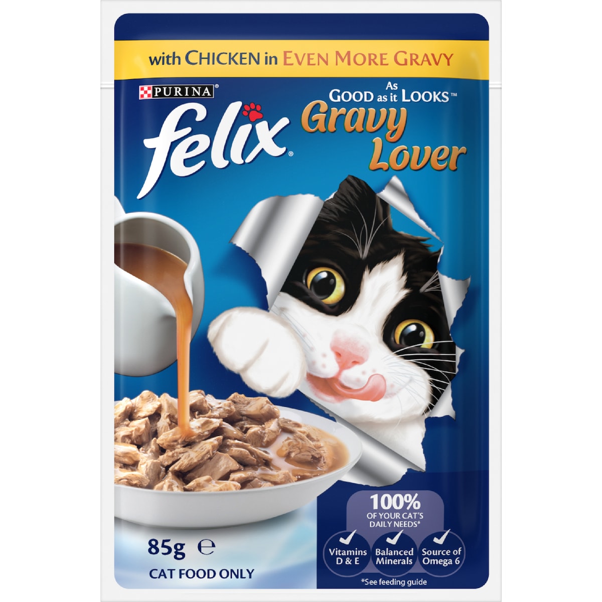 Felix Gravy Lover Meat Selection Wet Cat Food 85g X 12 Pack