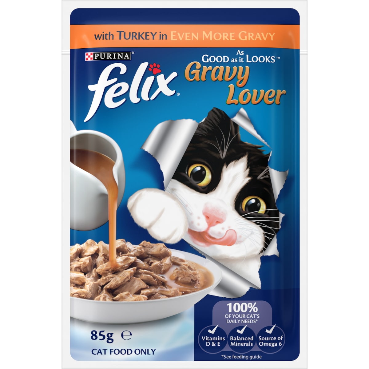 Felix Gravy Lover Meat Selection Wet Cat Food 85g X 12 Pack
