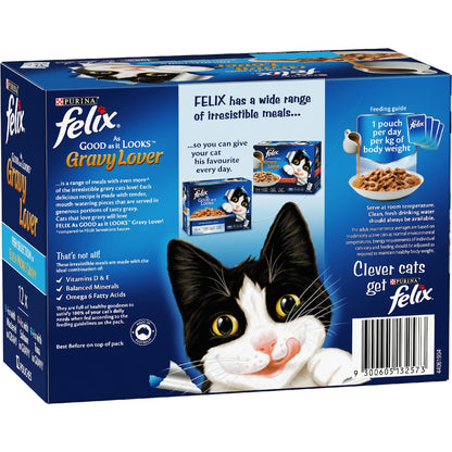 Felix Gravy Lover Fish Selection Wet Cat Food 85g X 12 Pack