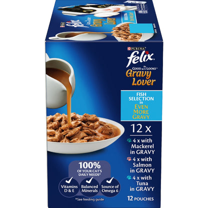 Felix Gravy Lover Fish Selection Wet Cat Food 85g X 12 Pack