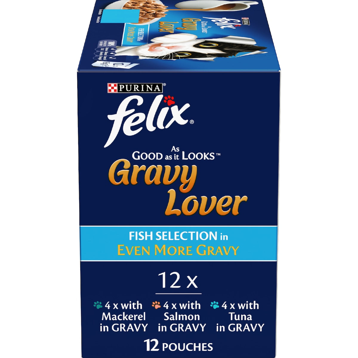 Felix Gravy Lover Fish Selection Wet Cat Food 85g X 12 Pack