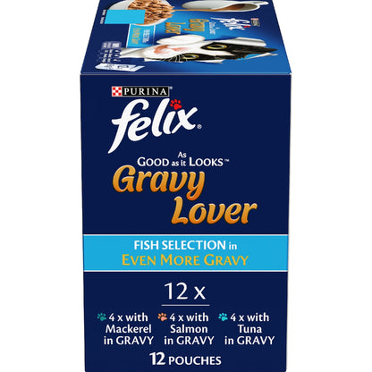 Felix Gravy Lover Fish Selection Wet Cat Food 85g X 12 Pack