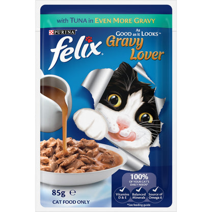 Felix Gravy Lover Fish Selection Wet Cat Food 85g X 12 Pack