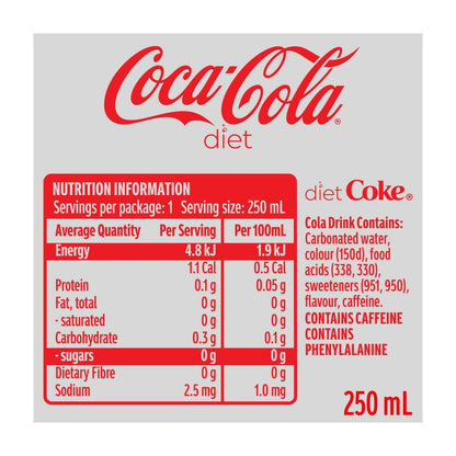 Coca-Cola Diet Soft Drink Mini Can - 250mL