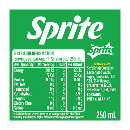 Sprite Lemonade Soft Drink Mini Can - 250mL