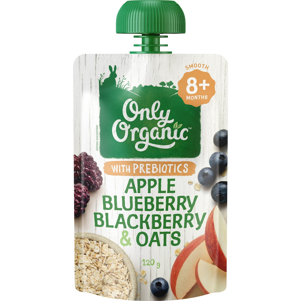 Only Organic Apple Blueberry Blackberry & Oats 120g