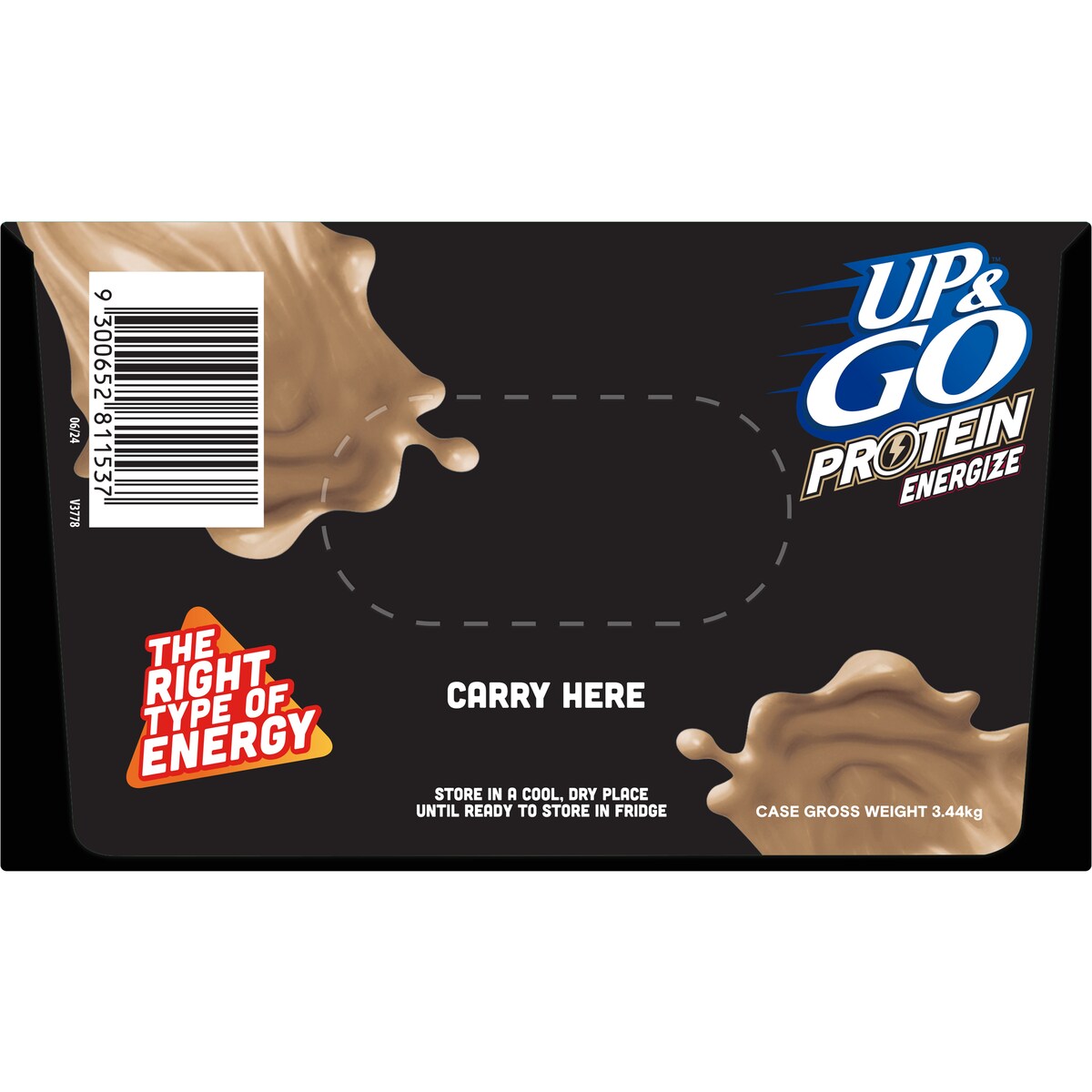 Up&go Protein Energize Iced Coffee Flavour Breakfast Drink 250ml X12 Pack