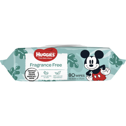 Huggies Glentle Cleanse Baby Wipes Fragrance Free 80 Pack