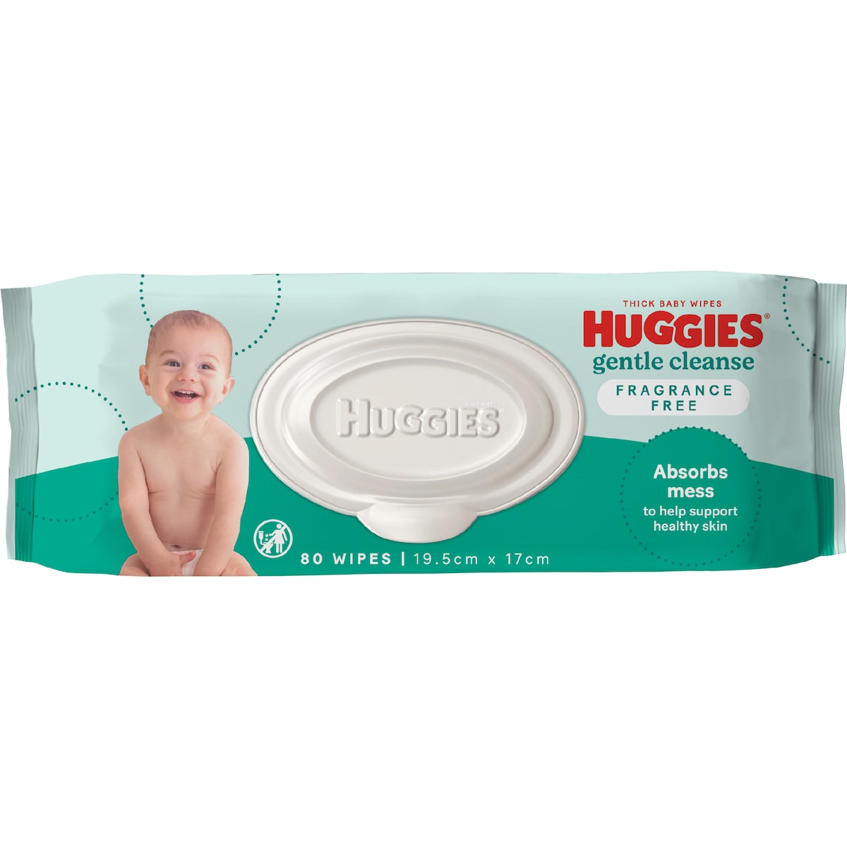 Huggies Glentle Cleanse Baby Wipes Fragrance Free 80 Pack