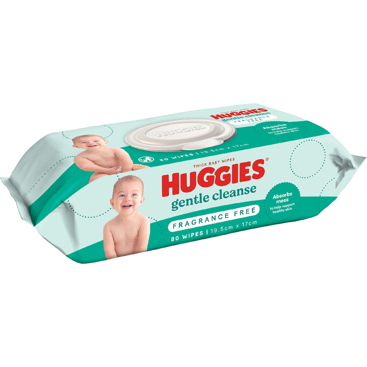 Huggies Glentle Cleanse Baby Wipes Fragrance Free 80 Pack