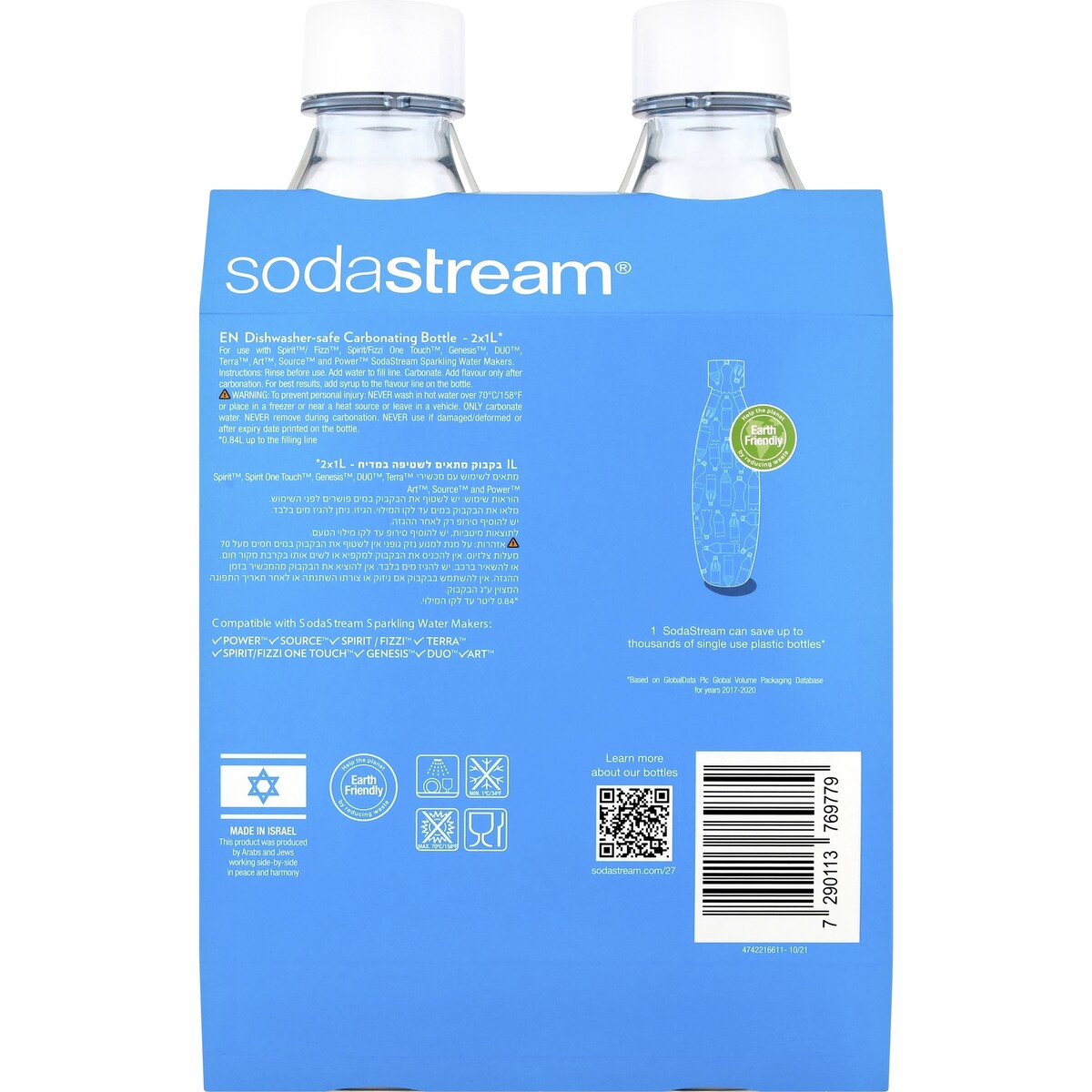 Sodastream Dishwasher Safe Carbonating Bottles Twin Pack each