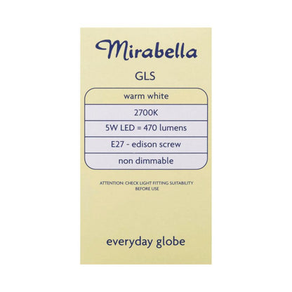 Mirabella Led Globe Gls Edison Screw 5.5 Watt Warm White - 1 each