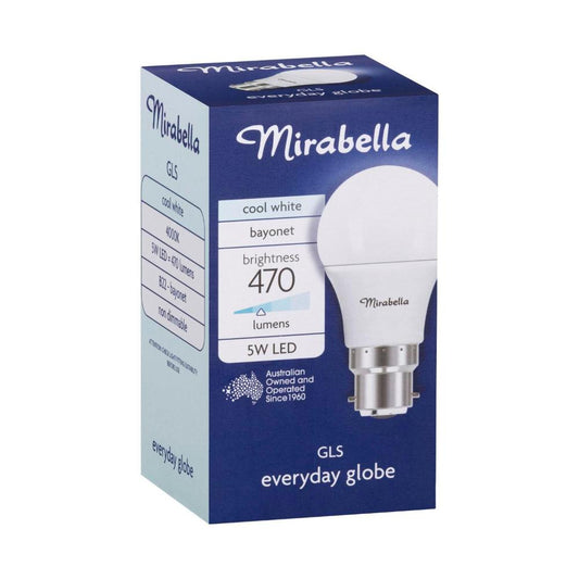 Mirabella Led Globe Gls Bayonet Cap 5.5 Watt Cool White - 1 each