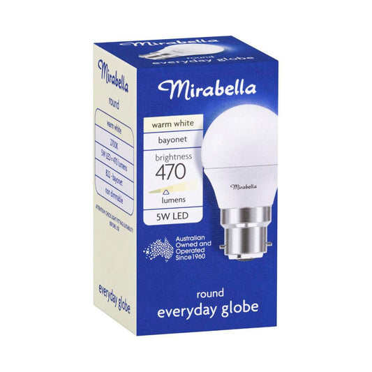 Mirabella Led Globe Fancy Round Bayonet Cap 6 Watt Pearl - 1 each