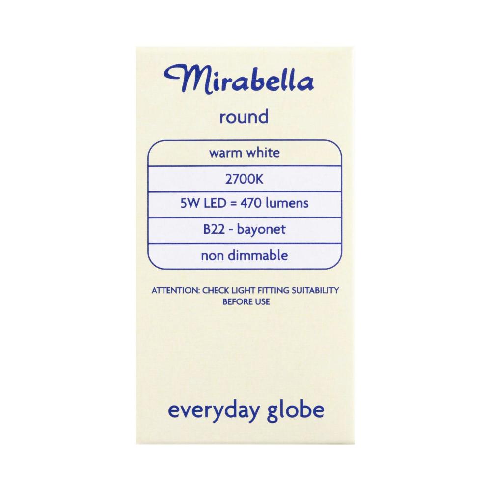 Mirabella Led Globe Fancy Round Bayonet Cap 6 Watt Pearl - 1 each