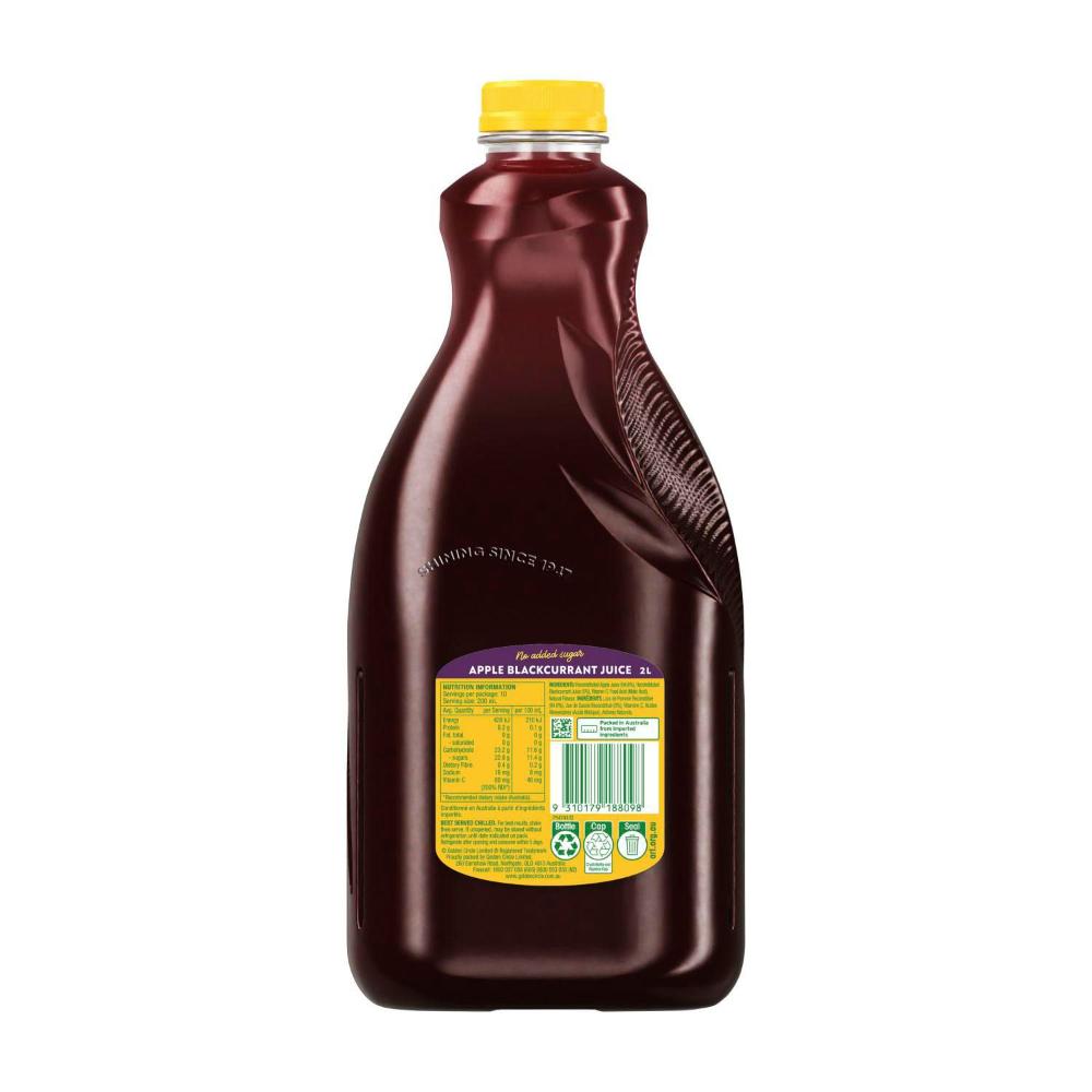 Golden Cire 100% Apple Blackcurrant Juice - 2L