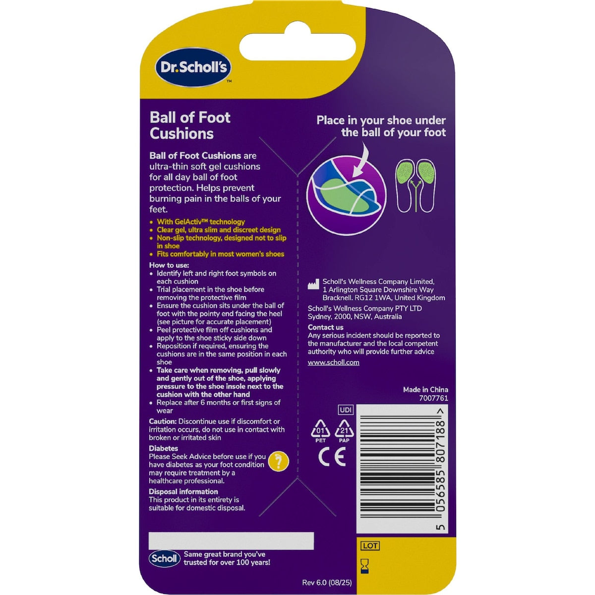Scholl Party Feet Foot Care Gel Cushions Each