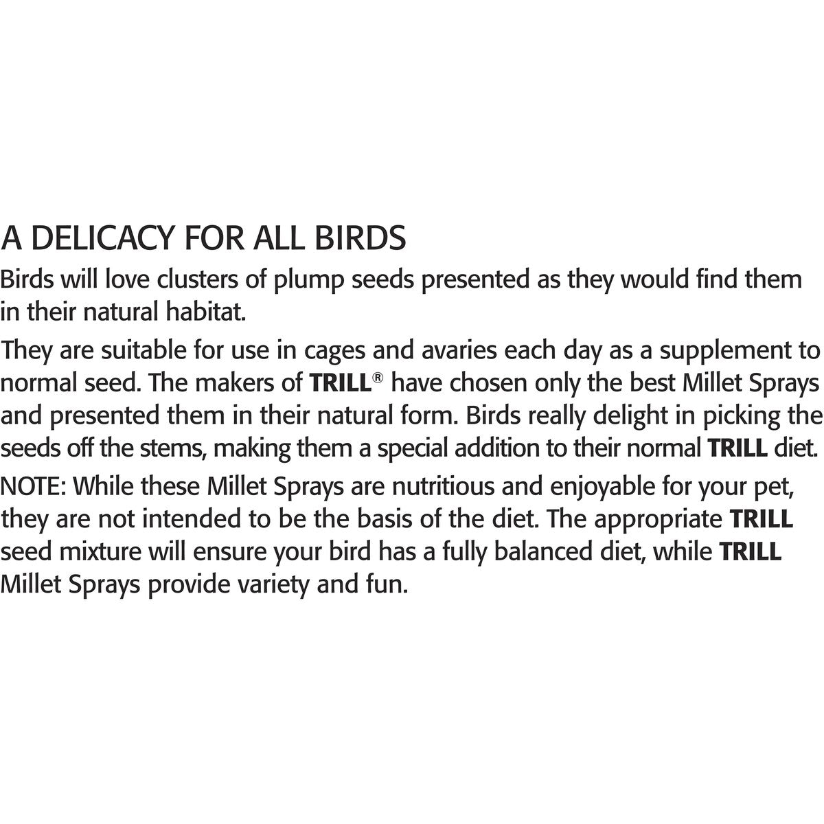Trill Bird Millet Sprays 150g