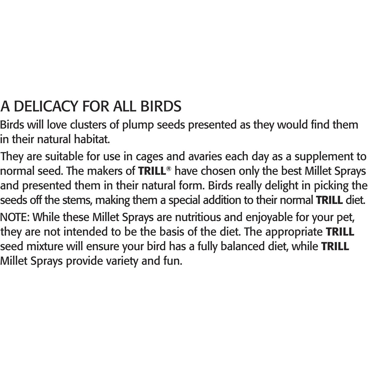 Trill Bird Millet Sprays 150g