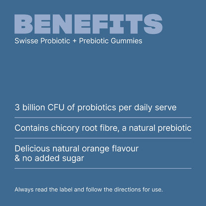 Swisse Probiotic + Prebiotic Gummies For Gut Health 45 pack