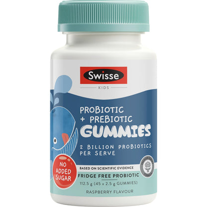Swisse Kids Probiotic + Probiotic Gummies For Gut Health 45 Pack