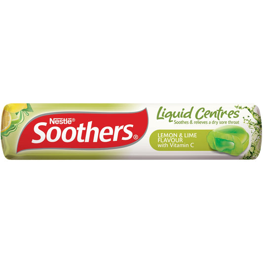 Nestle Soothers Throat Lozenges Liquid Centre Lemon Lime 10 Pack