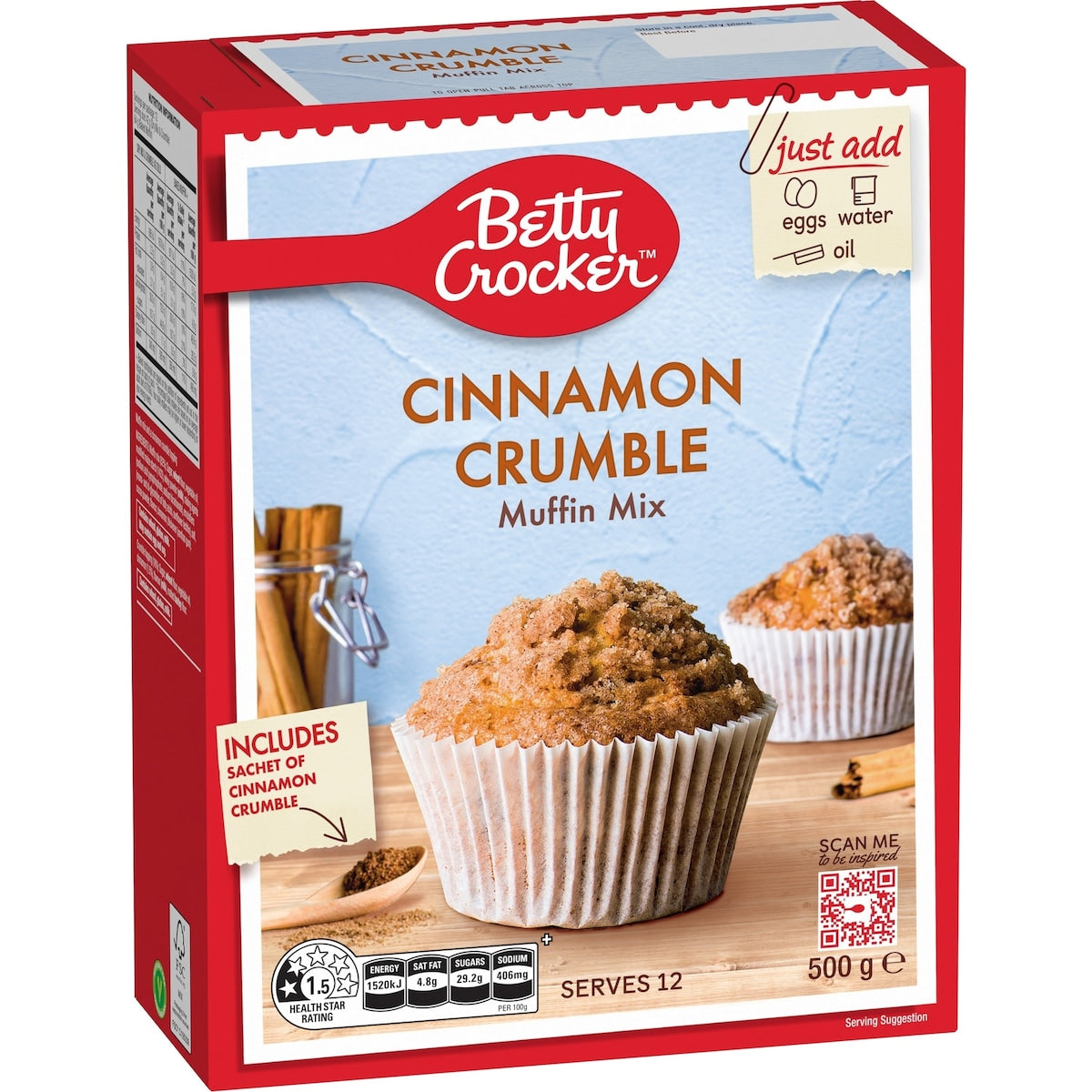 Betty Crocker Cinnamon Crumble Muffin Mix Muffin Mix 500g
