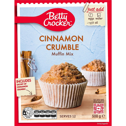 Betty Crocker Cinnamon Crumble Muffin Mix 500g