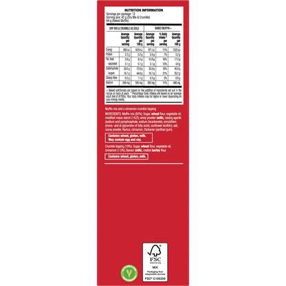 Betty Crocker Cinnamon Crumble Muffin Mix 500g