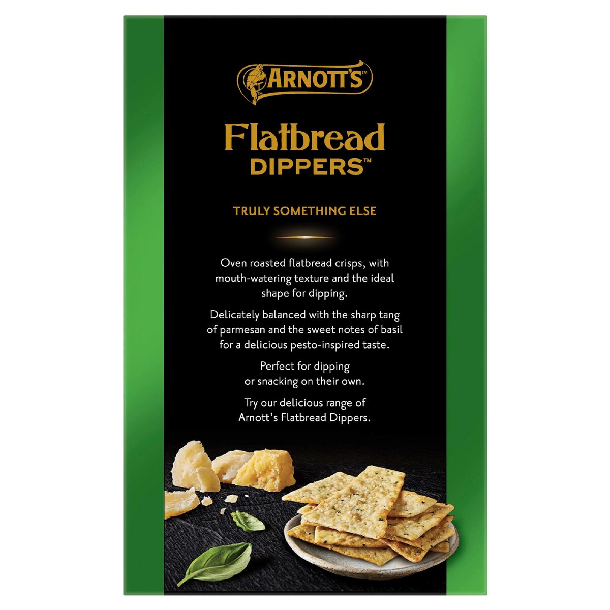 Arnott's Flatbread Dippers Parmesan & Basil Crackers 130g