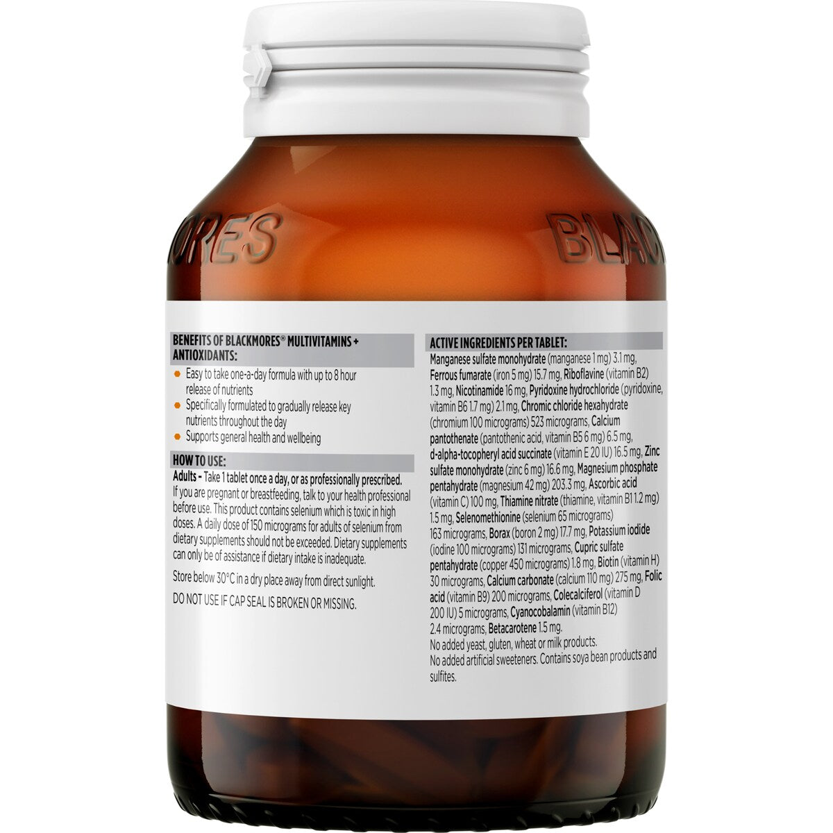 Blackmores Multivitamin + Antioxidants Sustained Release Tablets 125 pack