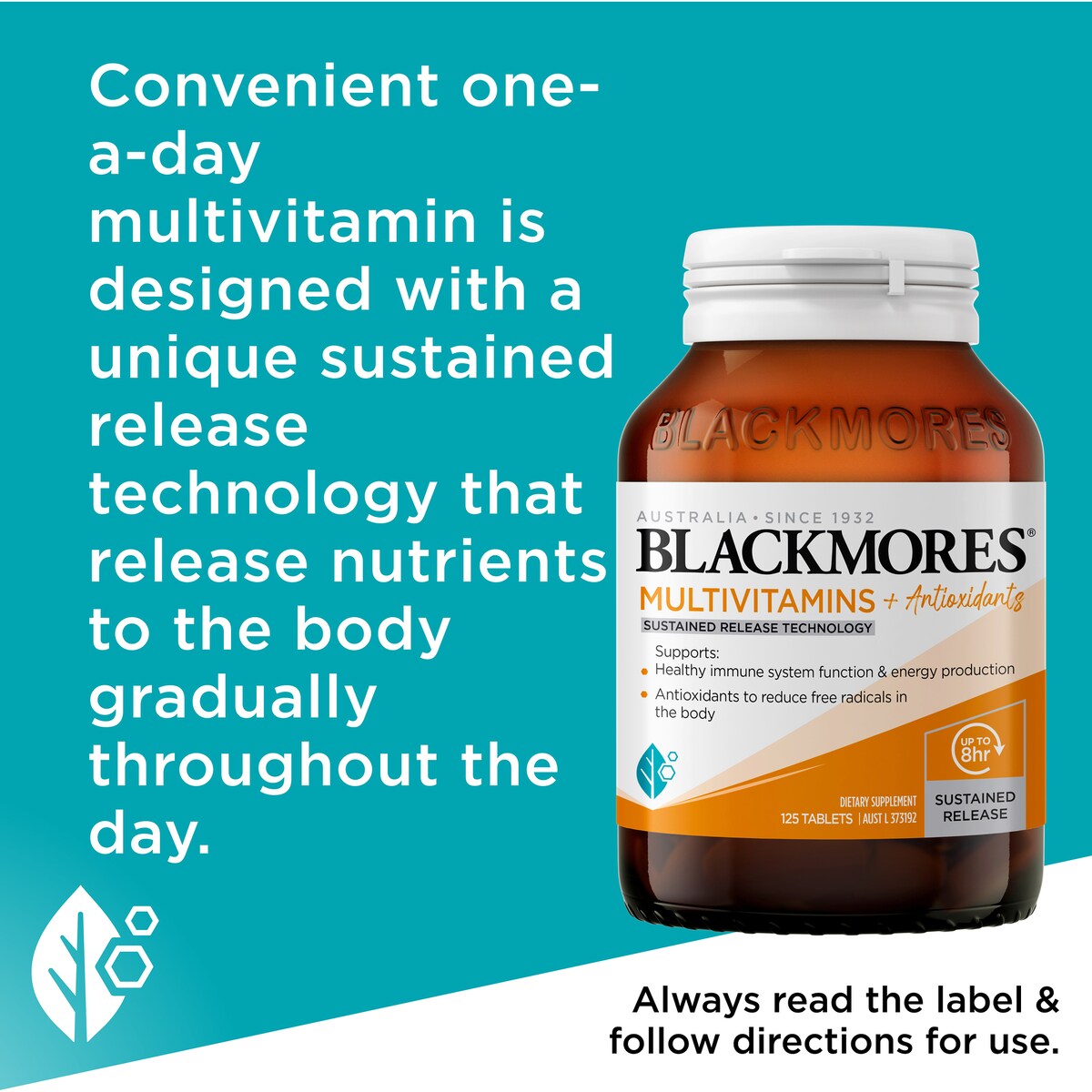 Blackmores Multivitamin + Antioxidants Sustained Release Tablets 125 pack
