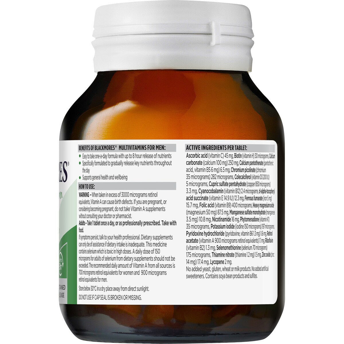 Blackmores Multivitamins For Men Release Tablets 60 pack