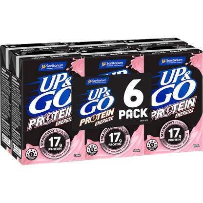 Up&go Protein Energize Liquid Breakfast Strawberry 250ml X 6 Pack