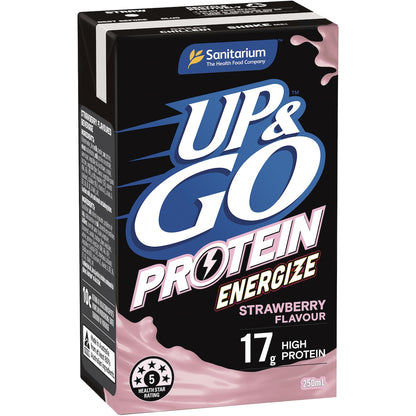Up&go Protein Energize Liquid Breakfast Strawberry 250ml X 6 Pack