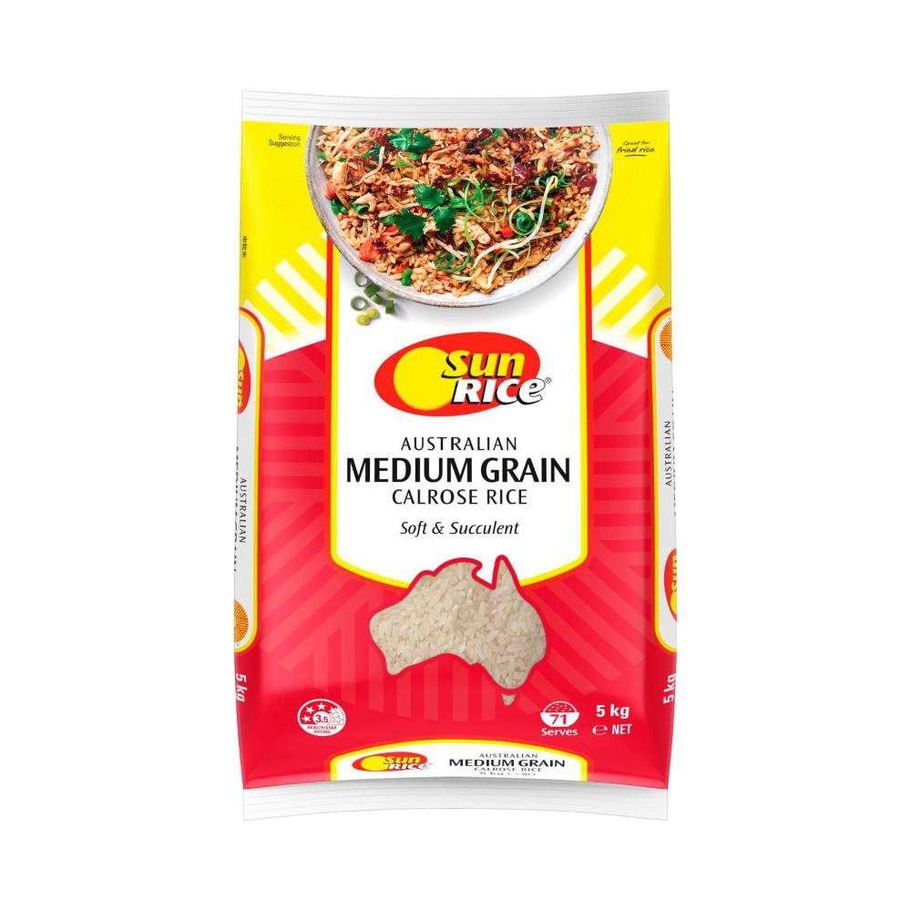 Sunrice Australian Medium Grain White Rice - 5kg