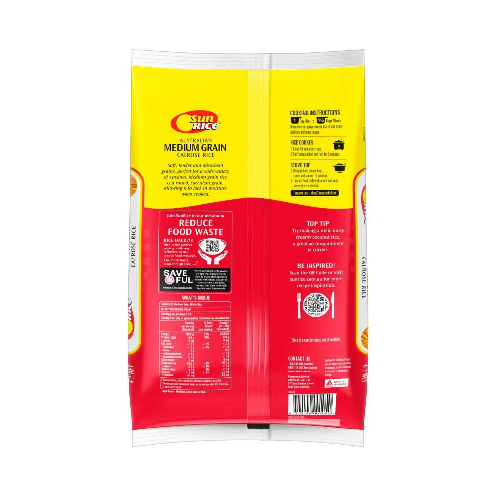 Sunrice Australian Medium Grain White Rice - 5kg
