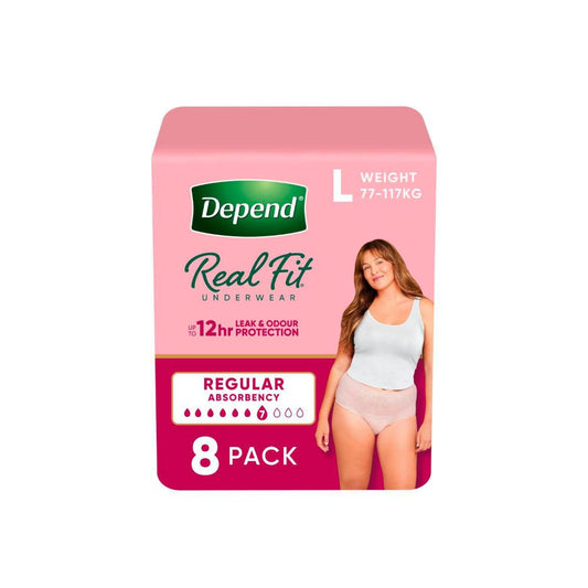 Depend Real Fit Incontinence Underwear Regular Women Large - 8 pack