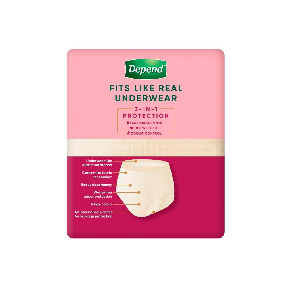 Depend Real Fit Incontinence Underwear Regular Women Medium - 8 pack