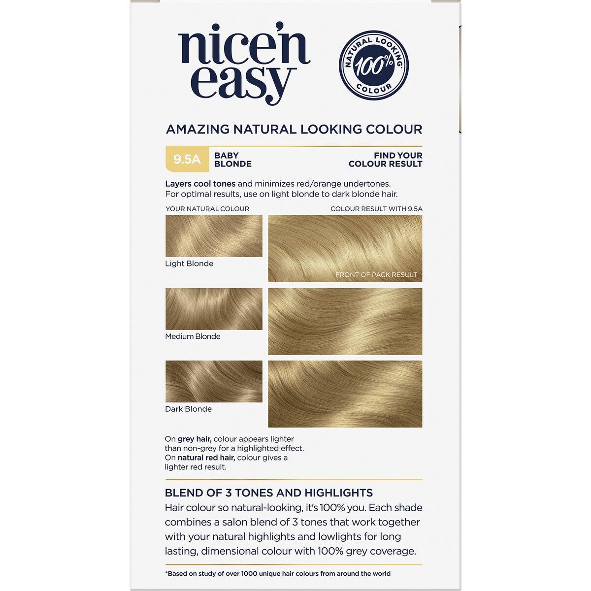 Clairol Nice & Easy Permanent 9.5a Babybaby Blonde Hair Colour Each