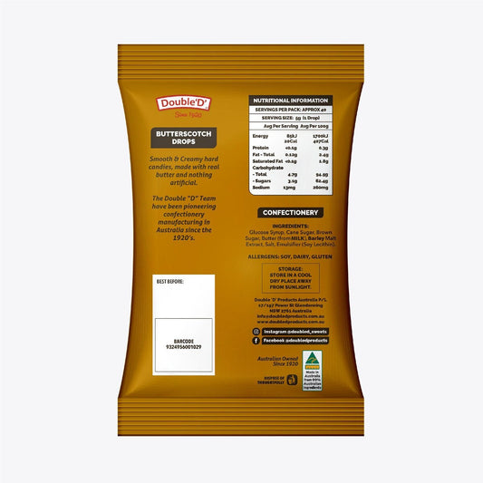 Double D Butterscotch Drops 200g