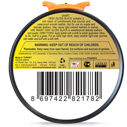 Smart Smart Shoe Polish Paste High Gloss Black 50g