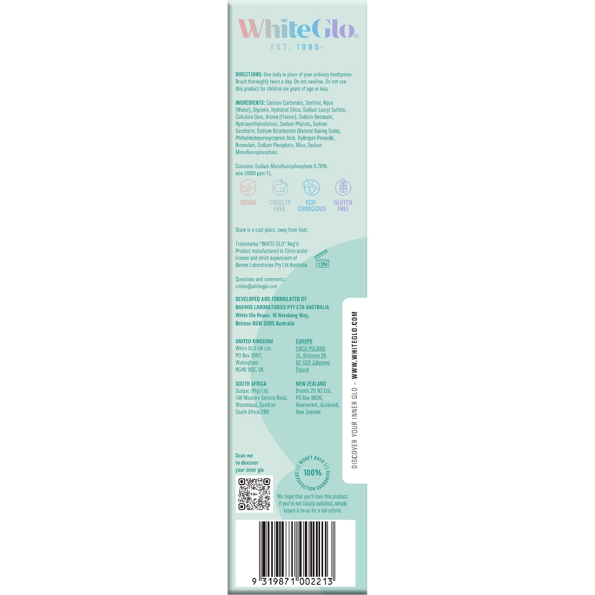 White Glo Professional Whitening Toothpaste 205g