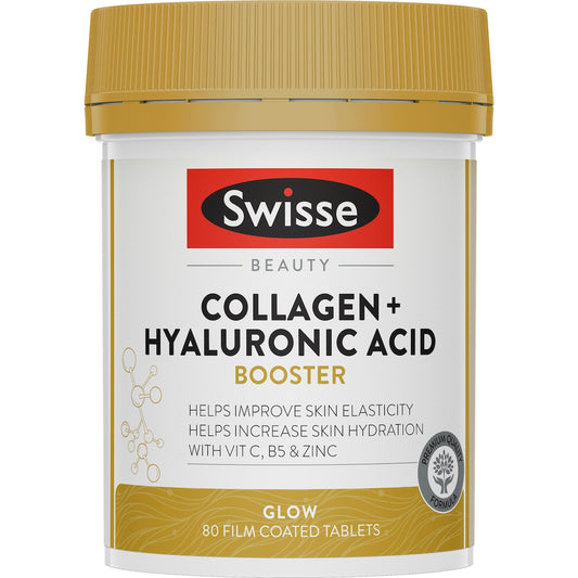 Swisse Beauty Collagen + Hyaluronic Acid Booster Tablets For Skin 80 Pack