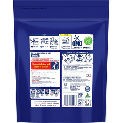 Omo Active Laundry Capsules 3-in-1 50 Pack