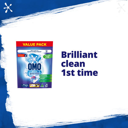 Omo Active Laundry Capsules 3-in-1 50 Pack