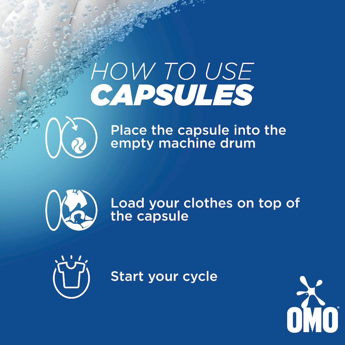 Omo Active Clean Laundry Liquid Capsules Detergent 50 Pack